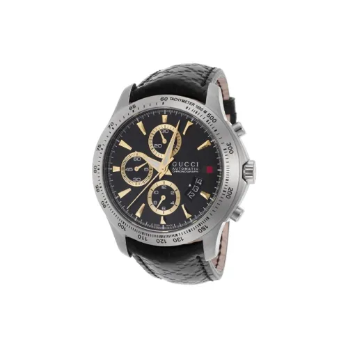 GUCCI G Timeless Collection Мужские часы Автоматический механический механизм Кожаный ремешок 46 мм Черный циферблат