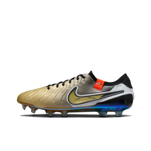 Nike Tiempo Legend 10 FG Твердый грунт Противоскользящие Устойчивые к истиранию Футбольные бутсы Унисекс Золотой