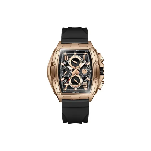 LIGE Кварцевый механизм Мужские часы 45мм*13мм Черный