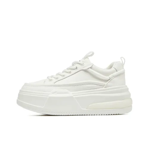 KEJIANNI Белый Кроссовки с увеличением высоты Легкие Низкий топ Кроссовки для скейтбординга 6 см Женские