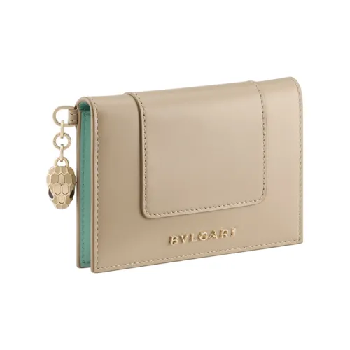 BVLGARI Serpenti Forever Series Телячья кожа Держатель для карт Держатель для карт Женский Айвори белый