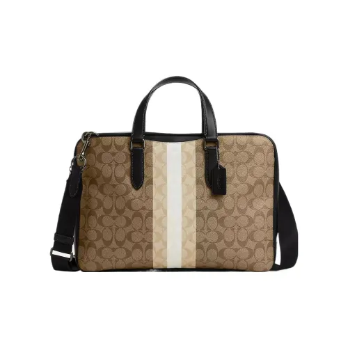 COACH Graham Покрытый холст с телячьей кожей сумка через плечо сумка на плечо большая мужская хаки и белая