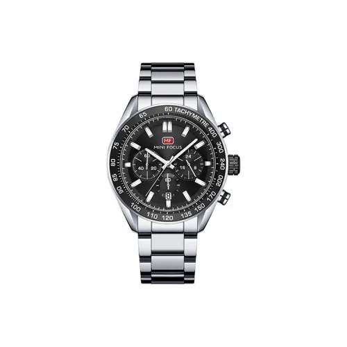MINIFOCUS Кварцевый механизм ремешок из нержавеющей стали мужские часы черный циферблат