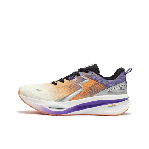 361° Float Шокабойеры Устойчивый к истиранию Низкий Топ Беговые кроссовки Мужские Белый Фиолетовый