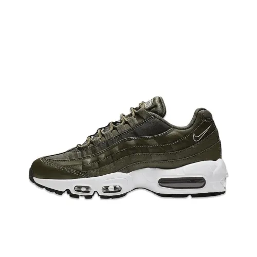 Nike Air Max 95 Устойчивый к истиранию Низкий Топ Повседневная обувь Женская Зеленая Белая