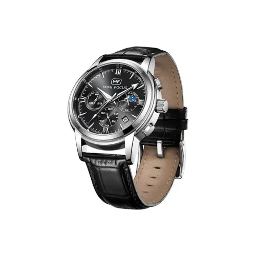 MINIFOCUS Кварцевый механизм стальной ремешок мужские часы черный циферблат