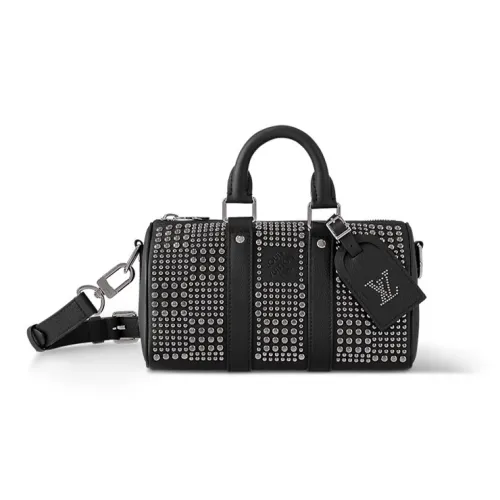 LOUIS VUITTON Keepall Кожа Сумка через плечо Сумка Дорожная сумка Мужская Черная