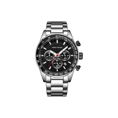 MINIFOCUS Кварцевый механизм ремешок из нержавеющей стали черный циферблат мужские часы