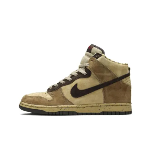 Nike Dunk Устойчивые к истиранию Высокие Кроссовки для скейтбординга Мужские Коричневые