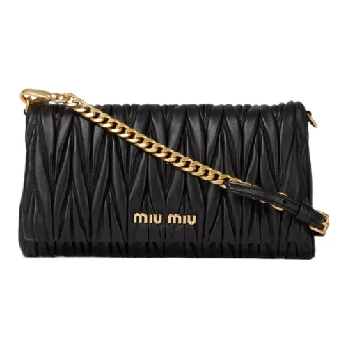 MIU MIU Кожа Цепочка Сумка через плечо Сумка на плечо Женская Черная