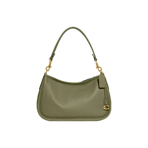 COACH Cary Кожа Сумка на плечо Сумка Сумка через плечо Сумка через плечо Большая Женская Латунь And Лесной мшистый