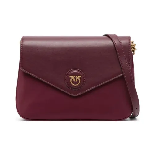 PINKO Сумка через плечо из коровьей кожи женская бордового цвета