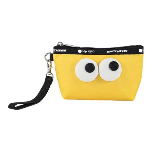 Skechers LeSportsac Коллаборация Ткань Big Eyed Сумка Милый Клатч Мелочь Кошелек Мини Унисекс Кукурузный Желтый