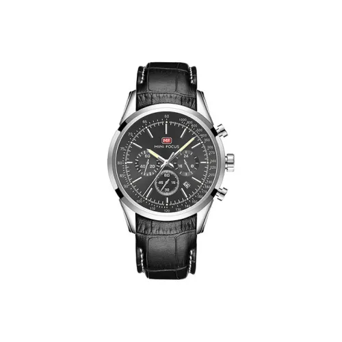 MINIFOCUS Кварцевый механизм ремень из натуральной кожи мужские часы белый циферблат