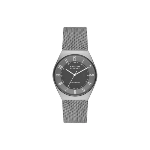 SKAGEN Наручные часы Солнечный кварцевый механизм ремешок из нержавеющей стали серый циферблат мужские часы