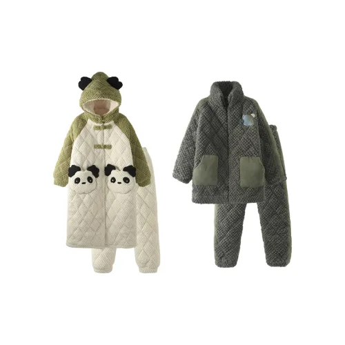 Chun Xi 8747 Женские Белые Зеленый 8757 Мужской Армейский зеленый Унисекс Пижамные комплекты