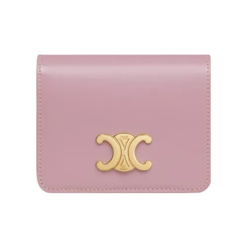 CELINE Triomphe Блестящий Коровья кожа Кошелек Женские Лепесток Цвет