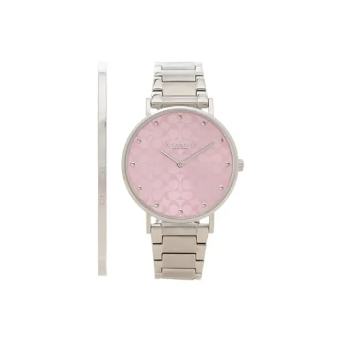 COACH Perry Наручные часы Кварцевый механизм Нержавеющая сталь Ремешок 36 мм Розовый циферблат Женские часы