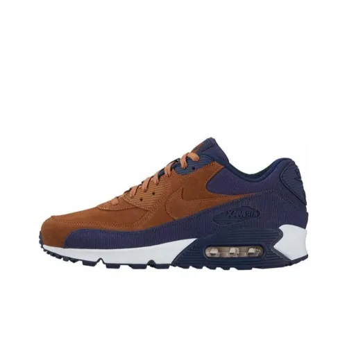 Nike Air Max 90 Износостойкий и Легкий Низкий Топ Повседневная Обувь Унисекс Коричневый Синий