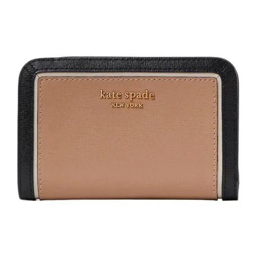 Kate Spade Saffiano кожаный кошелек мини женский мокко с двойным SHOT