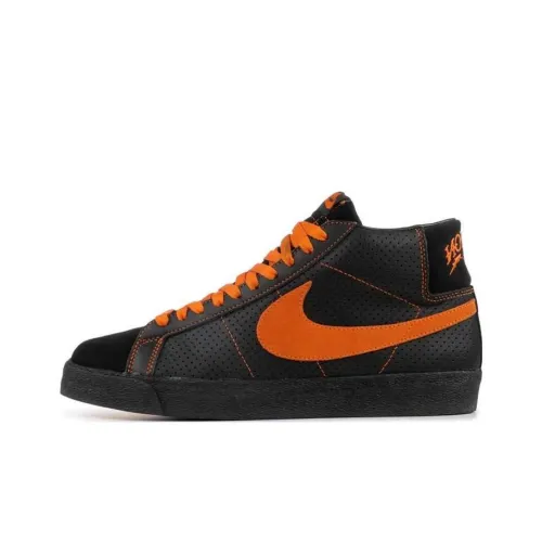 Nike Blazer Легкий MID Топ Скейтборд Кроссовки Мужские Черный Оранжевый