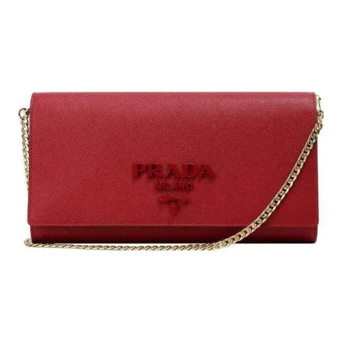 PRADA Сумка через плечо из кожи женская красная