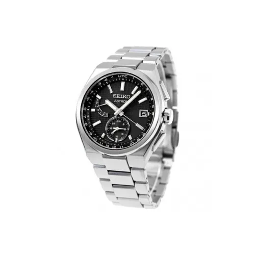 SEIKO Solar Кварц Механизм Титан Ремешок Часы Мужские Черный Циферблат