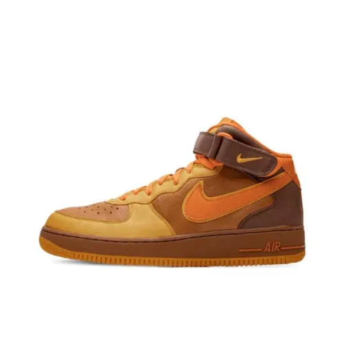 Nike Air Force 1 Slip Resistant Abrasion Resistant Высокие Кроссовки для скейтбординга Мужские Коричневые