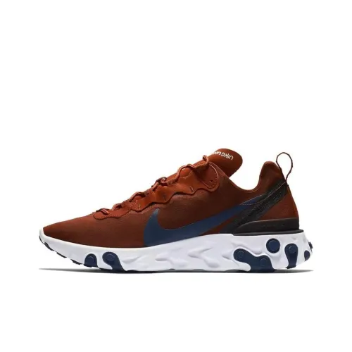 Nike React Element 55 Устойчивые к истиранию Низкие Беговые кроссовки Мужские Коричневые