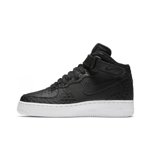 Nike Air Force 1 Легкие и Дышащие MID Скейтбординг Кроссовки GS Черные