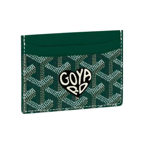 GOYARD Saint Sulpice Холст с кожей Собака's Teeth Картхолдер Картхолдер Унисекс Зеленый Черный Маленькое сердце