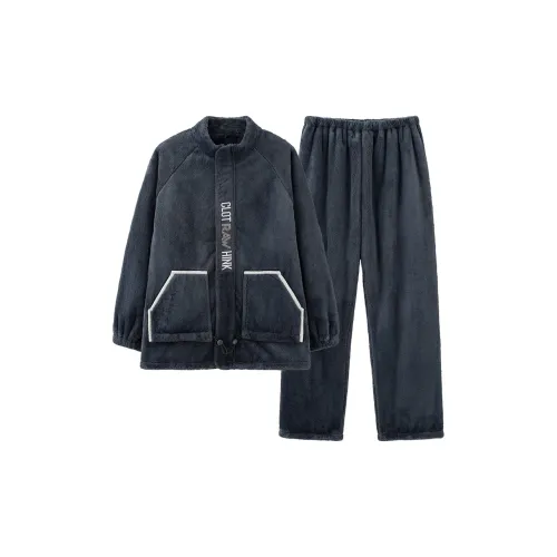 Qin Jing Темно-сапфировый синий Мужской комплект пижам