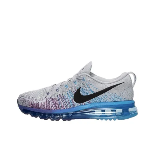 Nike Air Max Flyknit Амортизация Износостойкие Низкие Кроссовки для Бега Мужские Фиолетово-Синие