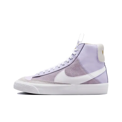 Nike Blazer Slip-Resistant Abrasion-Resistant MID Топ Скейтборд Кроссовки Мужские Фиолетово-Бежевые