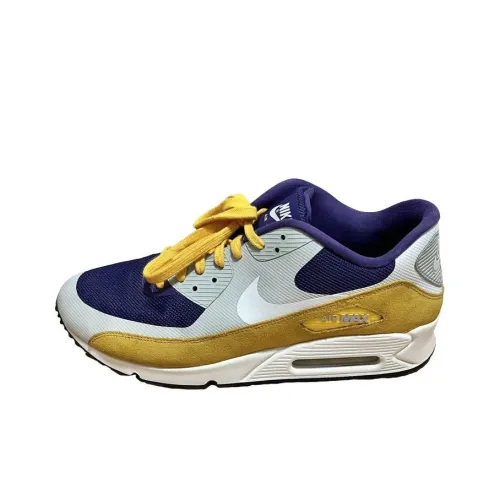 Nike Air Max 90 Амортизация Износостойкий Низкий Топ Повседневная Обувь Мужская Желто-фиолетовая