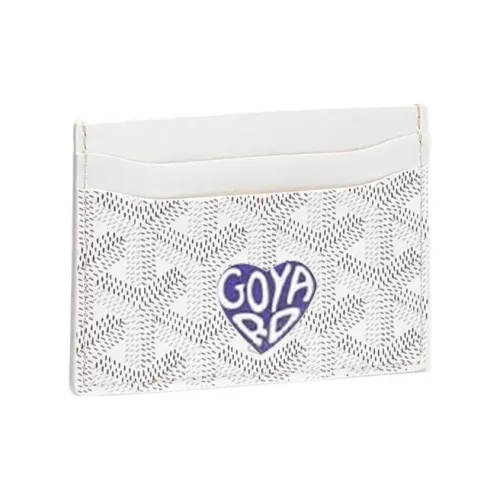 GOYARD Saint Sulpice Холст с кожей Собака's Teeth Картхолдер Картхолдер Унисекс Белый Фиолетовый Маленькое сердце