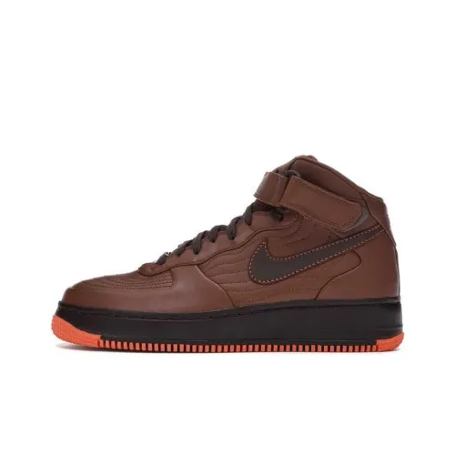 Nike Air Force 1 Амортизация Износостойкий MID Топ Скейтборд Кроссовки Мужские Коричневые