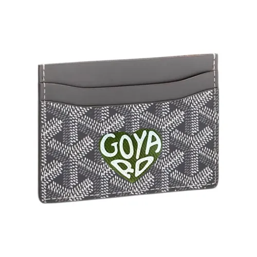 GOYARD Saint Sulpice Холст с кожей Собака's Teeth Картхолдер Картхолдер Унисекс Серый Зеленый Маленькое сердце