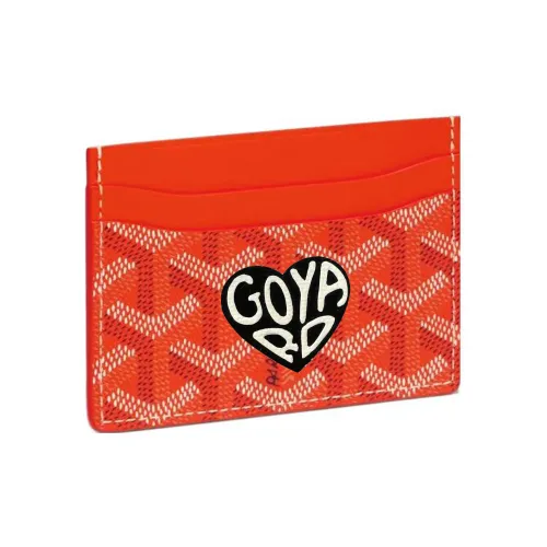 GOYARD Saint Sulpice Холст с кожей Собака's Teeth Картхолдер Картхолдер Унисекс Апельсин Черный Маленькое сердце