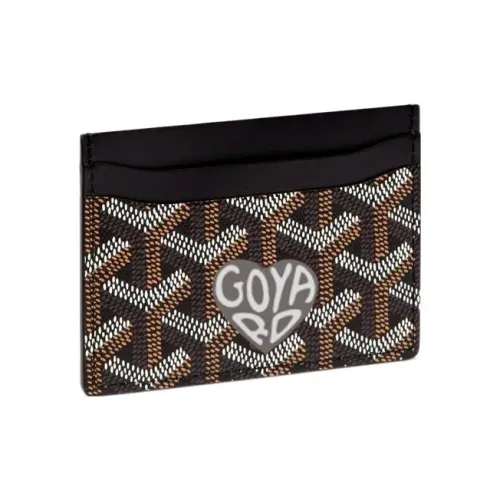 GOYARD Saint Sulpice Холст с кожей Собака's Teeth Картхолдер Картхолдер Унисекс Черный Серый Маленькое Сердце