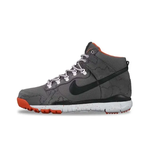 Nike Dunk Slip-resistant Abrasion-resistant High Top Casual Shoes Men's Gray Nike Dunk Противоскользящий Устойчивый к истиранию Высокий Топ Повседневная Обувь Мужская Серый