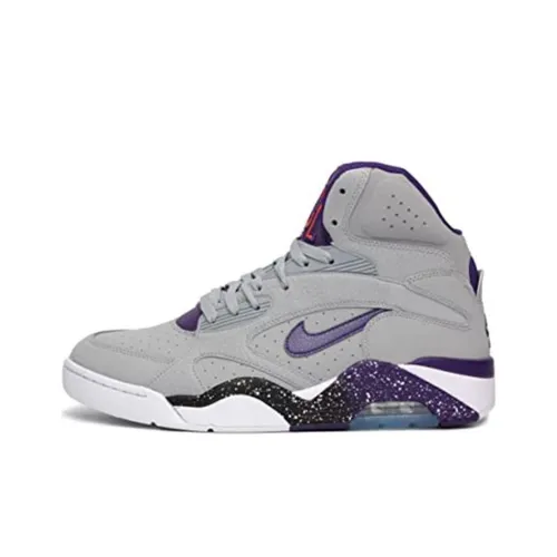 Nike Air FORCE 180 Slip-Resistant Abrasion-Resistant High Top Винтажные баскетбольные кроссовки Мужские Серый Фиолетовый