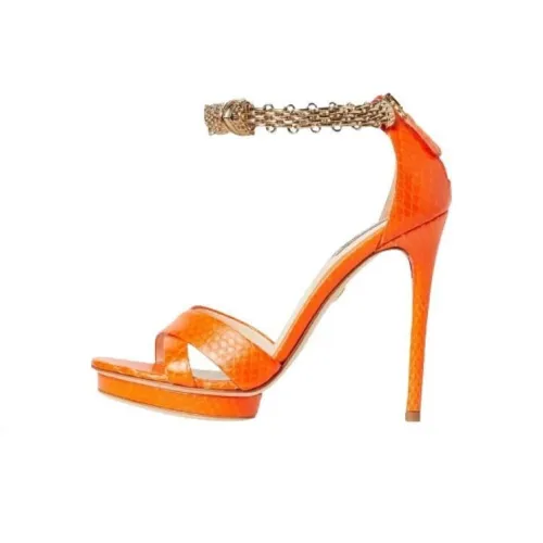 Roberto Cavalli One Ремень Сандалии 12 см Женские Оранжевые