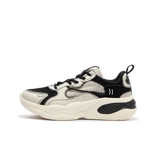 361° Амортизирующие подошва Устойчивая к истиранию Низкий топ Беговые кроссовки Женские Серый Черный