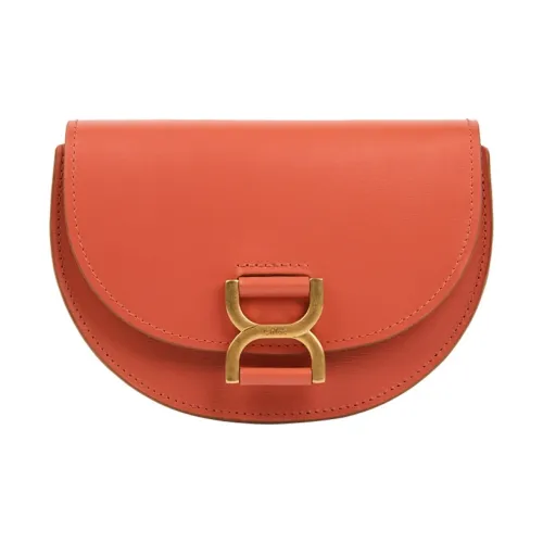 Chloe Marcie Телячья кожа Сумка с клапаном Сумка через плечо Мини Женская Апельсин