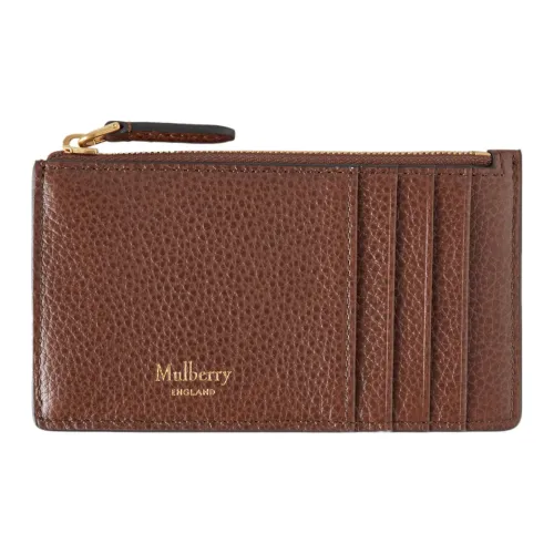 Mulberry GRAIN LEATHER с Full Зернистая кожа коровы Картхолдер Маленький Женский Дуб Два Тон