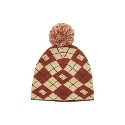 Acne Studios Шерсть Полиэстер Эластан Переработанный Полиэстер Смесовая Шерсть Овцы Шапки-бини Унисекс Коричневый Красный