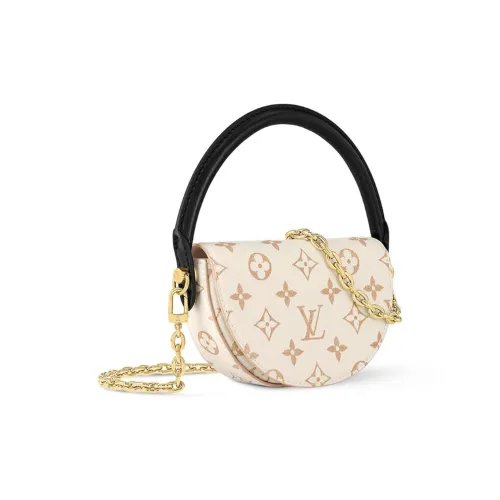 LOUIS VUITTON Кожа Портативный Crossbody Сумка через плечо Женская Бежевая и Черная
