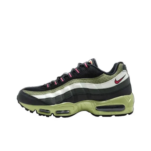 Nike Air Max 95 Амортизация и Дышащий Низкий Топ Повседневная Обувь Мужская Черный Зеленый
