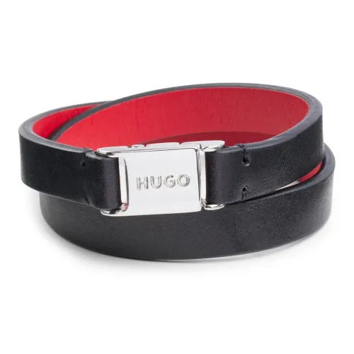 Hugo Boss Коровья кожа Цинковые нарукавники Мужской Черный